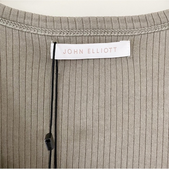 JOHN ELLIOTT Asymmetrical Neck Top Cotton Rib In Brush - Picture 5 of 13